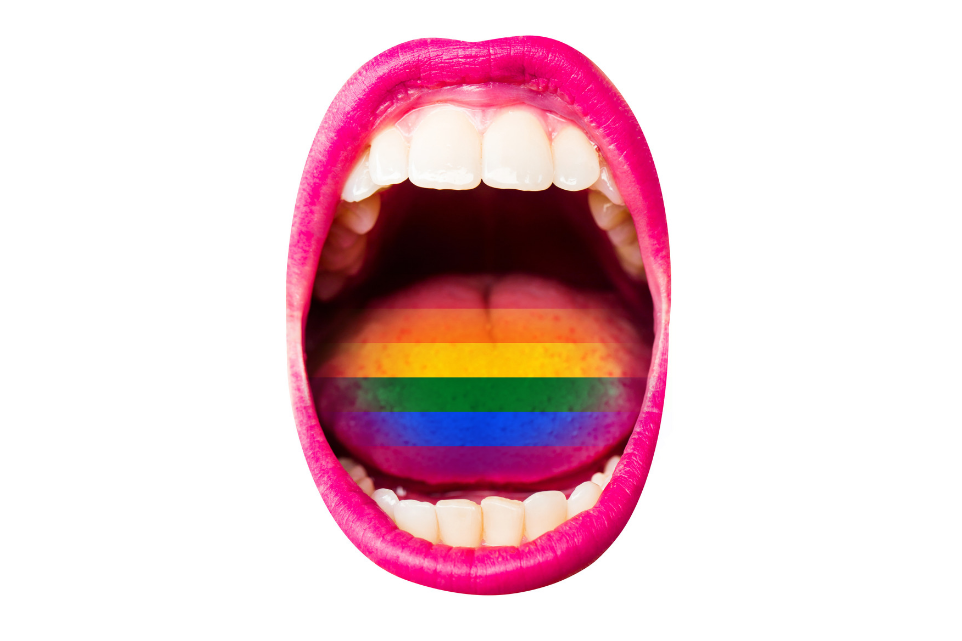 colorful lips and rainbow pride tonge