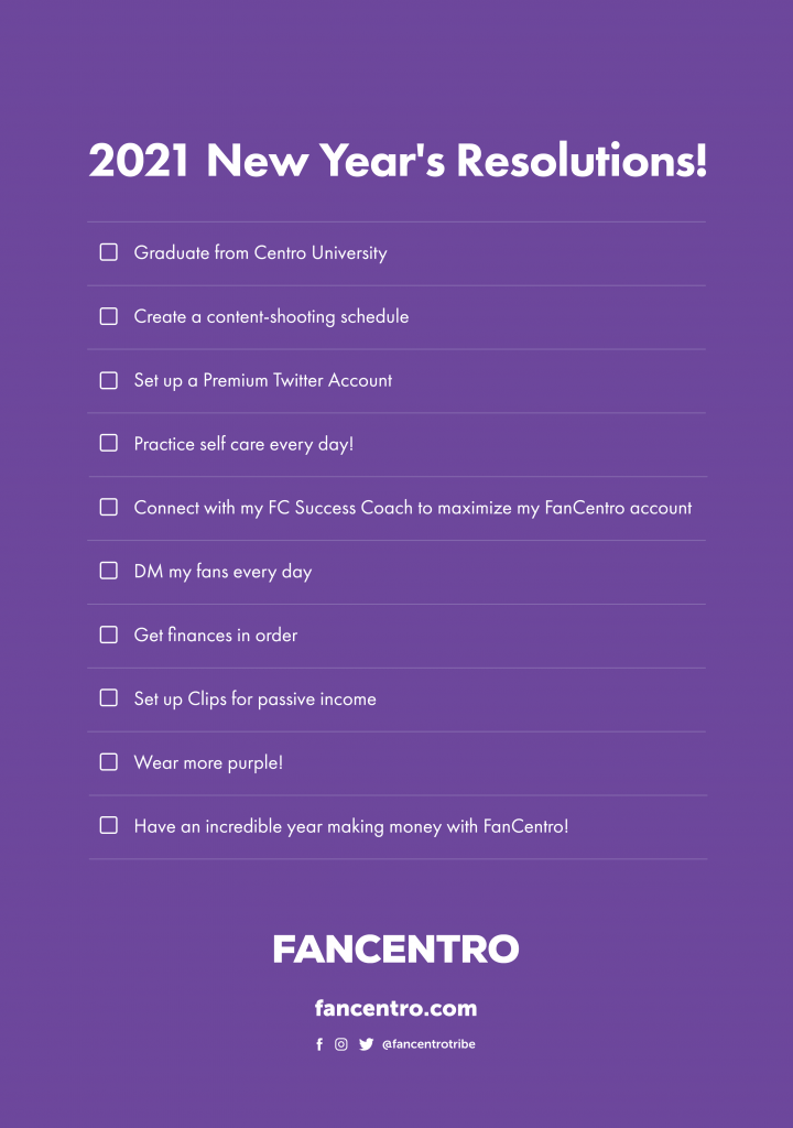 Fancentros Resolutions For A Successful 2021 Official Fancentro Blog Join The Fancentro Tribe 